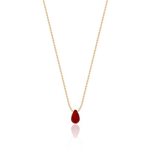Rose Gm Kolye Krmz Renk Kristal Tal Bayan Kolyesi Uc-491