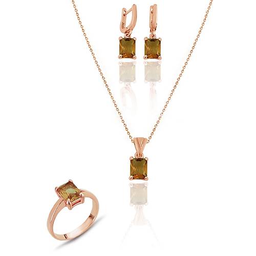 Sultanit Tal Rose Gm l Set Yzk Kpe Ve Kolye Ucu SET-406