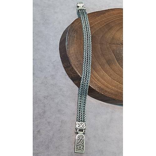G�m�� Erkek Bileklik Midyat Has�r� Bileklik G�m�� K�nye Bilezik BLK-420