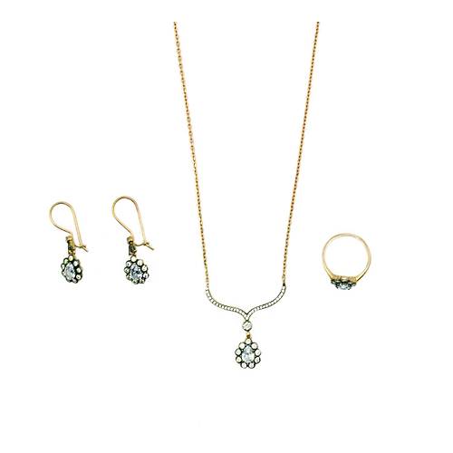 Kadn Rose Zirkon Tal Kadn Gm Set Yzk Kpe Kolye SET-272