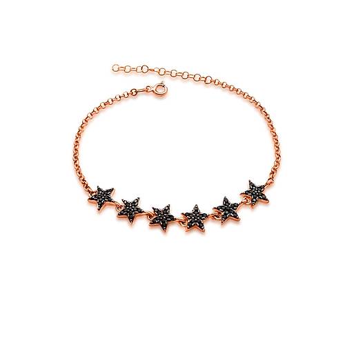 Oniks Tal Rose Gm Yldz Motifli Kadn Gm Bileklik Yldzl BLK-278