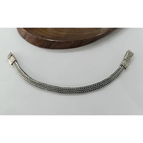 Erkek Bileklik 925 Ayar G�m�� Bileklik Midyat Has�r Modeli Bilezik BLK-421