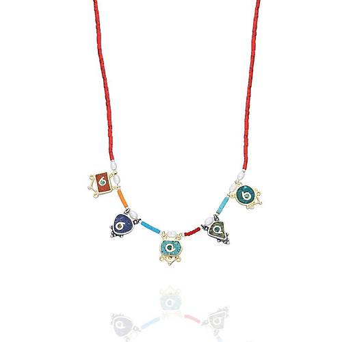 Otantik Gm Bayan Kolye Mozaik lemeli Tal Kolye UC-288