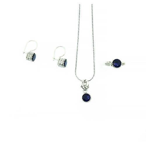 Safir Tal Gm l Set Kadn Yzk Kpe Kolye Takm SET-321