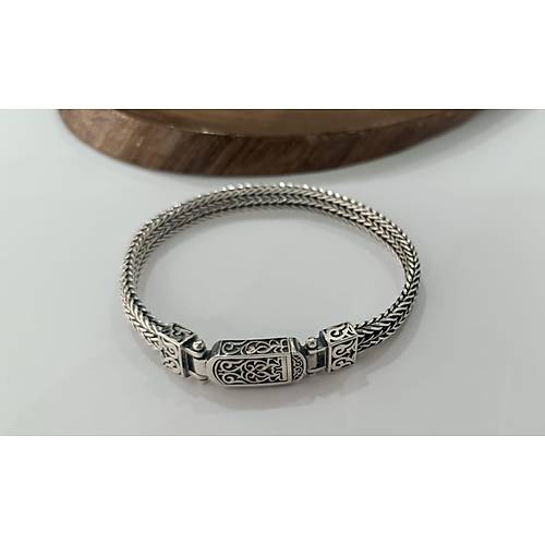 Erkek Bileklik 925 Ayar G�m�� Bileklik Midyat Has�r Modeli Bilezik BLK-421