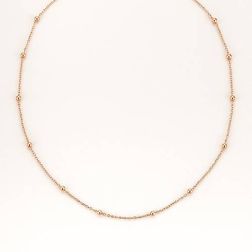 G�m�� Top Zincirli Kolye Roz G�m�� Kolye Uc-558