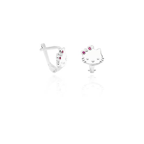 G�m�� K�z �o�uk K�pesi Kedi Modeli Mineli G�m�� K�pe 925 Ayar KUPE-486