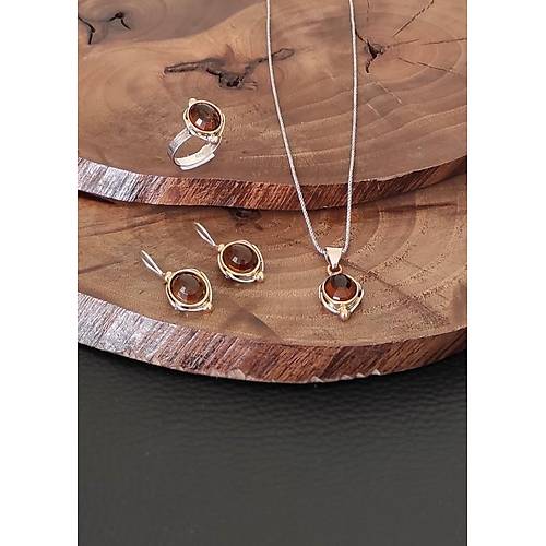 Sitrin Tal Otantik Gm Set Yzk Kpe Kolye Takm SET-388