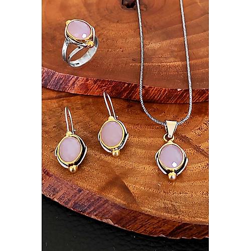 Kuvars Tal Otantik Gm Set Yzk Kpe Kolye Takm SET-386