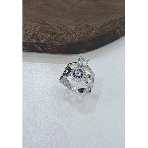 Tek Ta�l� Y�z�k Nazarl�kl� Sonsuzluk ��aretli G�m�� Kad�n Y�z��� YZK- 421