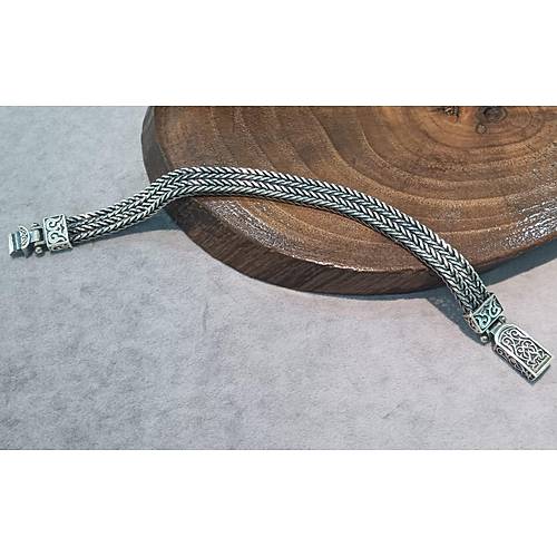 G�m�� Erkek Bileklik Midyat Has�r� Bileklik G�m�� K�nye Bilezik BLK-420