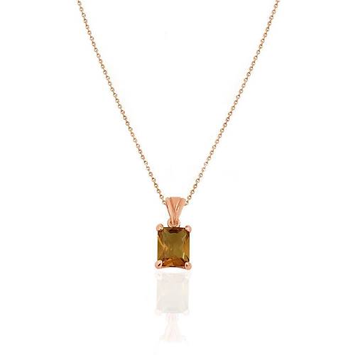 Zultanit Tal Kolye Rose Gm Orta Boy Bayan Kolyesi UC-434