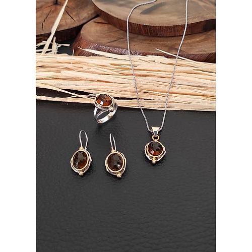 Sitrin Tal Otantik Gm Set Yzk Kpe Kolye Takm SET-388