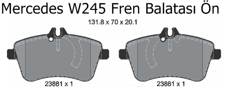 Mercedes W245 Fren Balatası Ön