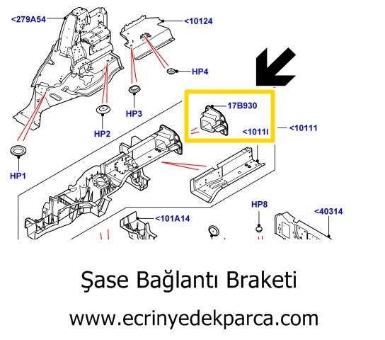 Range Rover Sport Şase Bağlantı Braketi lr046806