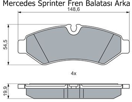 Mercedes Sprinter Fren Balatası Arka