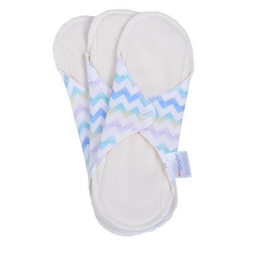 NeoComfort ORGANİK PAMUK Sızdırmaz Yıkanabilir Kadın Pedi - GECE ZigZag 3'lü paket