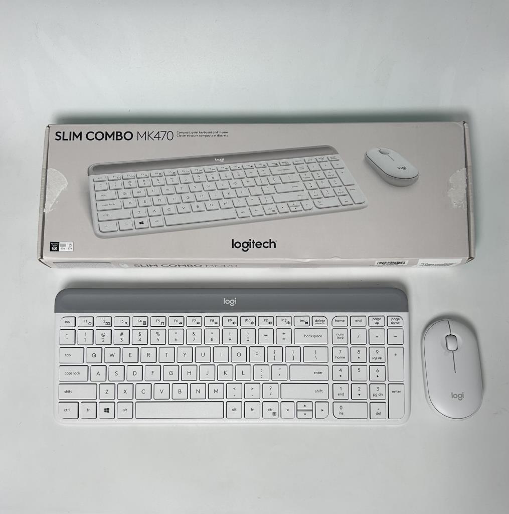 Logitech MK470 Kablosuz Beyaz İnce İngilizce Q Klavye + Mouse Seti (OUTLET)
