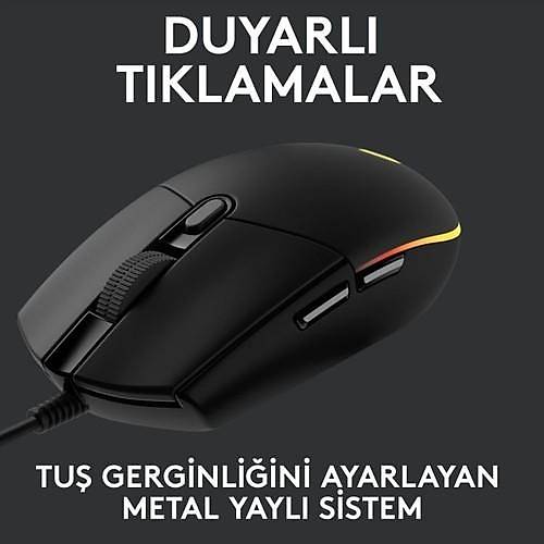 Logitech G G102 LIGHTSYNC RGB Aydınlatmalı 8.000 DPI Kablolu Oyuncu Mouse - Siyah