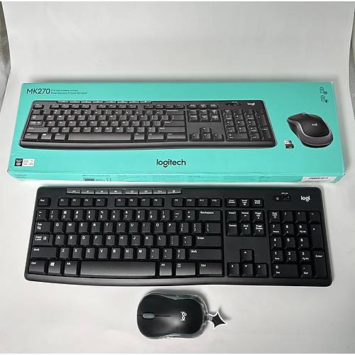 Logitech MK270 Kablosuz �ngilizce Q Klavye ve Mouse Seti (OUTLET)