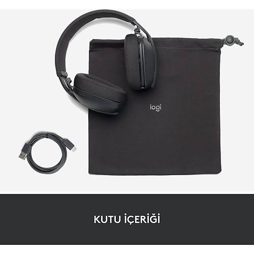 Logitech Zone Vibe 100 Mikrofonlu Kablosuz Bluetooth Kulak st Kulaklk - Siyah