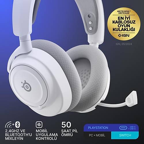 Steelseries Arctis Nova 7P Gen2 Kablosuz Beyaz Gaming Kulakl�k