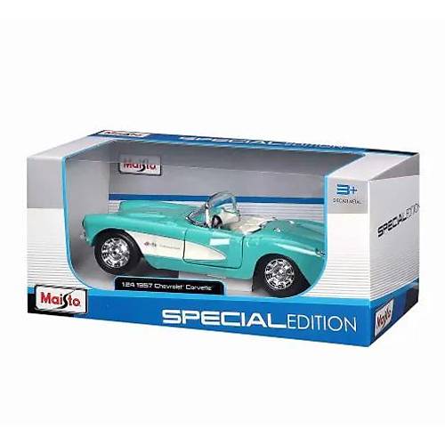 Maisto Chevrolet Corvette 1957 Diecast Model Araba 1:24 Special Edition Turkuaz