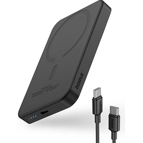 Baseus Mgsafe Mini 20W 5.000 Mah Kablosuz �arjl� Powerbank Siyah