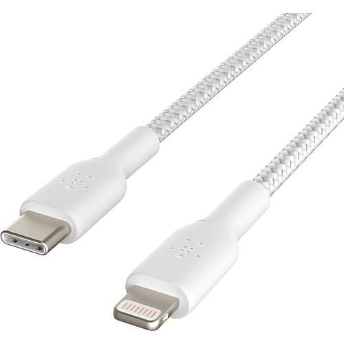 Belkin Örgülü Apple Lightning USB Type-C Hýzlý Þarj ve Data Kablosu Beyaz 2 Metre CAA004BT2MWH