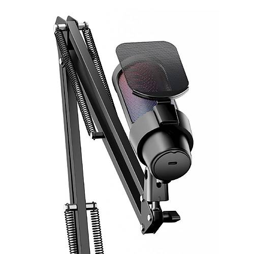 Dexim DMK008 RGB Gaming Masa Standl�  PC/PS5 Uyumlu Siyah Profesyonel Oyuncu ve Yay�nc� Mikrofonu