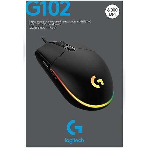 Logitech G G102 LIGHTSYNC RGB Aydýnlatmalý 8.000 DPI Kablolu Oyuncu Mouse - Siyah