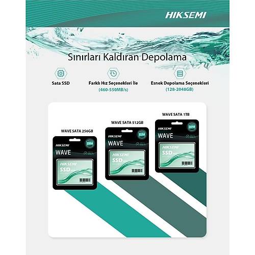 Hiksemi Hs-Ssd-Wave(S) 2048G 550MB/S - 510MB/S Sata 3 2.5'' SSD