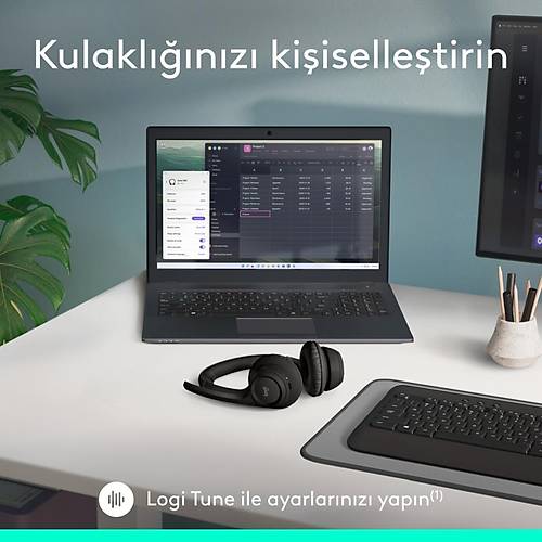 Logitech Zone 300 Grlt nleyici Mikrofonlu Kablosuz Bluetooth Kulaklk - Siyah
