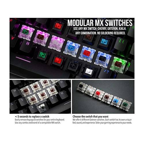 Glorious Modüler RGB Mekanik Gaming Klavye Brown Switch Ýngilizce