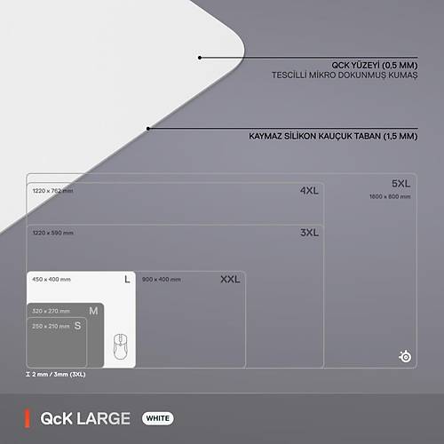 Steelseries Qck Large Gaming Oyuncu Mouse Pad - Beyaz
