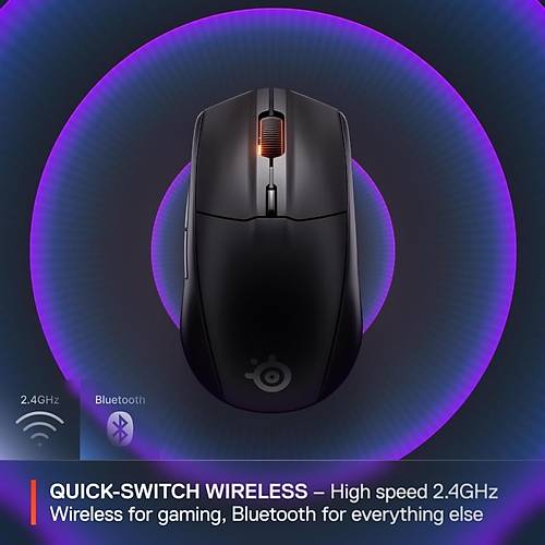 Steelseries Rival 3 Wireless Gen 2 Gaming Mouse - 2.4ghz ve Bluetooth Balant - Siyah