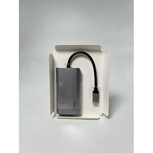 Belkin USB C 4'� 1 Arada �ok Ba�lant� Noktal� Adapt�r (4K HDMI, USB-C 100W PD Ge�i�li �arj ve Daha Fazlas� i�in 2 x USB A Ba�lant� Noktas� (OUTLET)