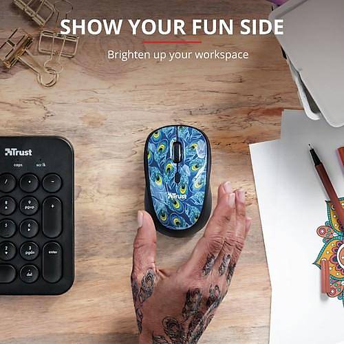 Trust 23388 YVI Wireless Mouse Peacock