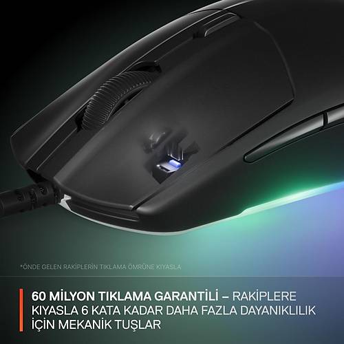 Steelseries Rival 3 Gen 2 RGB Kablolu Gaming Mouse Siyah