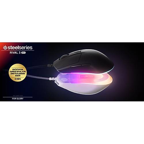 Steelseries Rival 3 Gen 2 RGB Kablolu Gaming Mouse Siyah