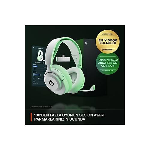 Arctis Nova 5X Wireless ve Bluetooth Xbox ve PC Kablosuz Oyuncu Kulakl - Beyaz