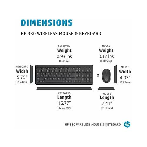HP 330 Kablosuz Klavye-Mouse Set Ingilizce Klavye