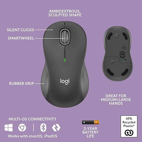 Logitech Wave Keys MK670 Combo M550 L Kablosuz Mouse Kablosuz Ergonomik Klavye