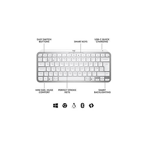 Logitech MX Keys Mini For Business Kablosuz ngilizce Q Klavye
