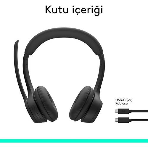 Logitech Zone 300 Grlt nleyici Mikrofonlu Kablosuz Bluetooth Kulaklk - Siyah