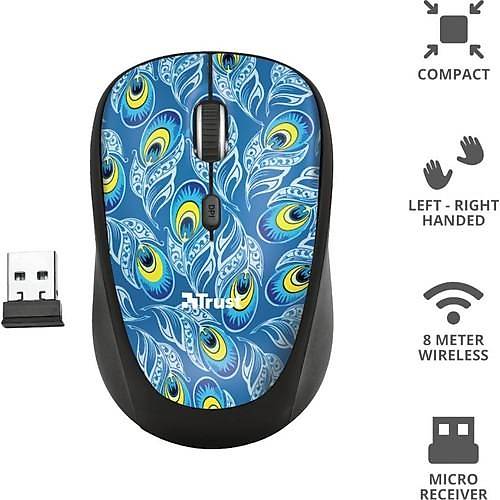 Trust 23388 YVI Wireless Mouse Peacock