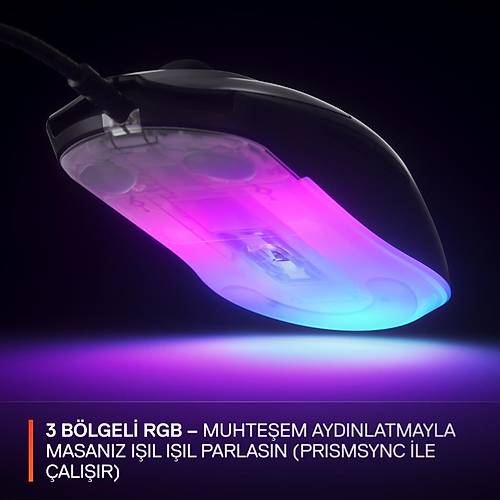 Steelseries Rival 3 Gen 2 RGB Kablolu Gaming Mouse Siyah