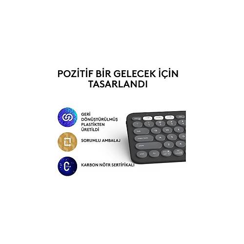 Logitech Pebble Keys 2 K380S 920-011859 Kablosuz Klavye
