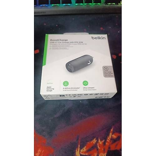 Belkin Ara� �arj� Type-C 30 W - Siyah (OUTLET)