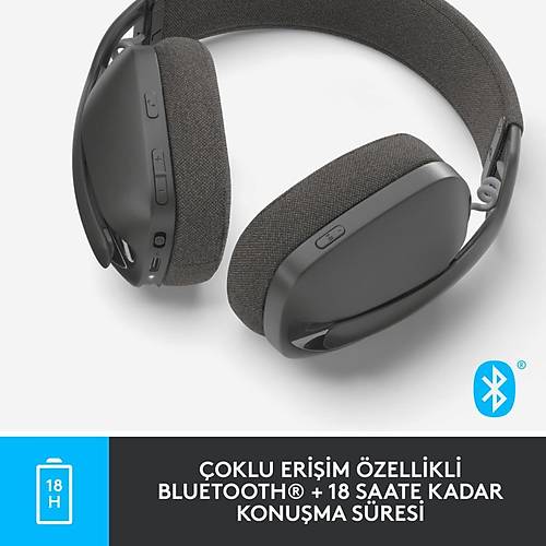 Logitech Zone Vibe 100 Mikrofonlu Kablosuz Bluetooth Kulak st Kulaklk - Siyah